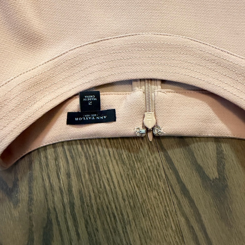 Ann Taylor Flutter Short Sleeve Peach Pink Cocktail Casual Dress - Picture 12 of 12